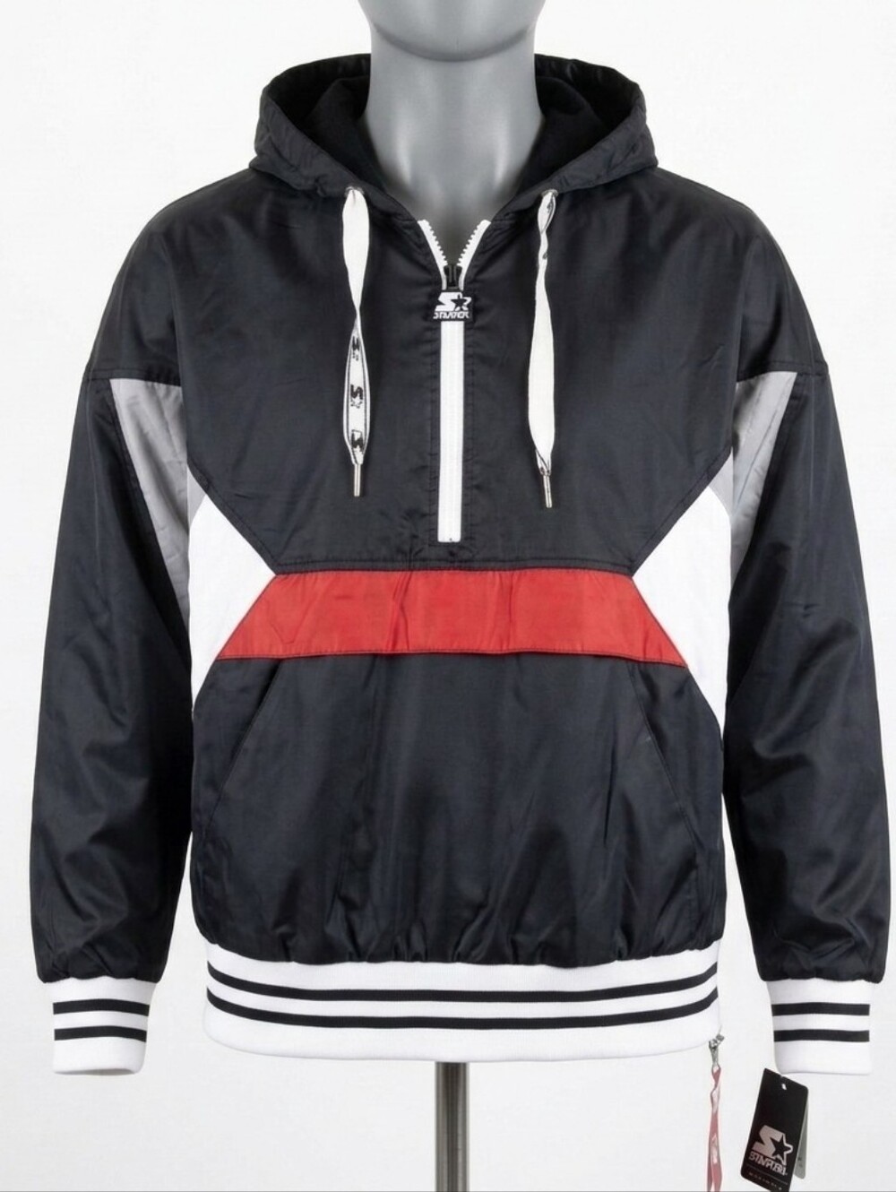 NWT Vintage Starter Half-Zip Hooded Windbreaker Jacket Size XL